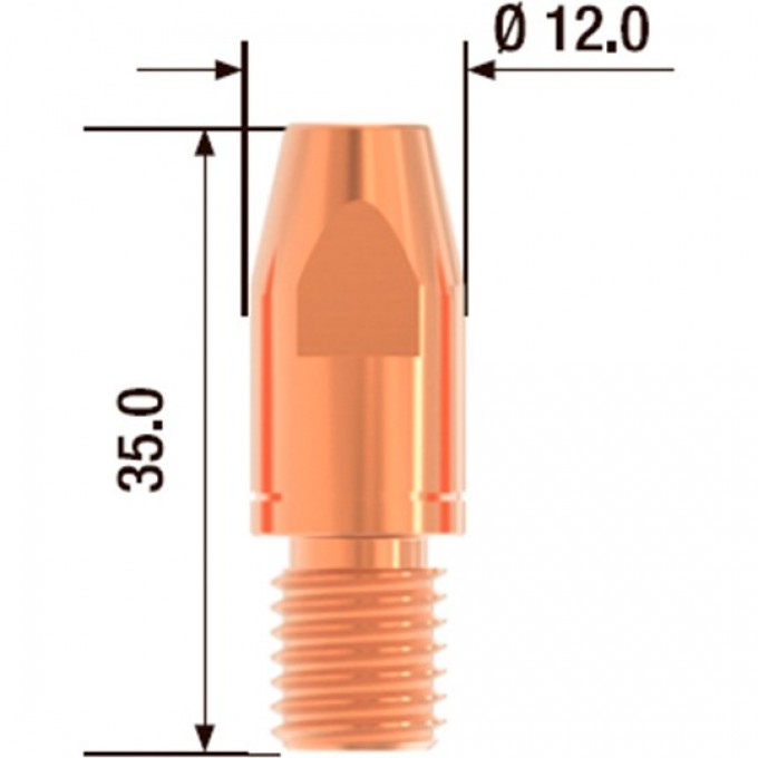 Контактный наконечник FUBAG M10х35 мм CuCrZr D=1.6 мм (25 шт.) FB.CTM10.35-16_old